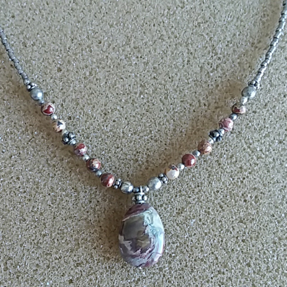 Jasper natural stone necklace
